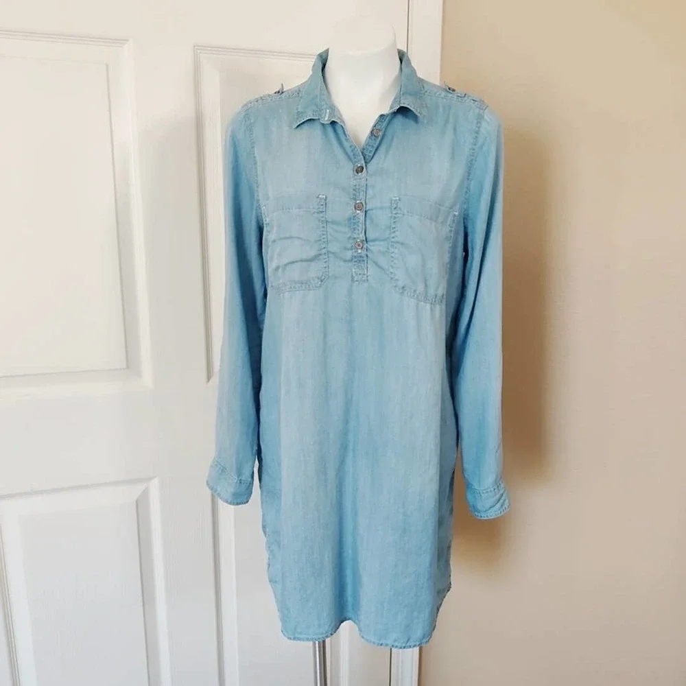 Chambray shirt dress - Picture 2 of 10